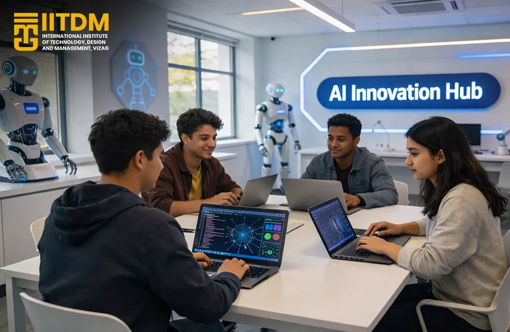 AI Innovation Hub at IITDM Vizag Where PGDM Students Explore Artificial Intelligence, Robotics, and Data Analytics